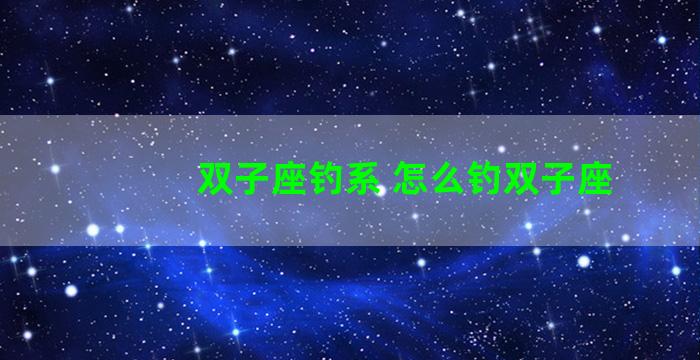 双子座钓系 怎么钓双子座
